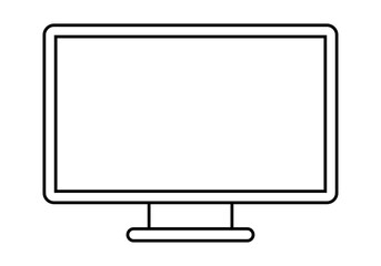 Icono negro de pantalla o monitor de pc