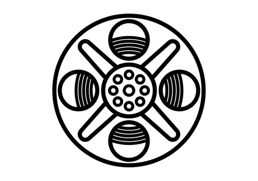 Icono negro de pel&iacute;cula de cine o rollo