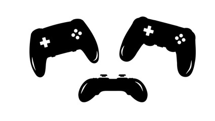 video game joystick , black isolated silhouette