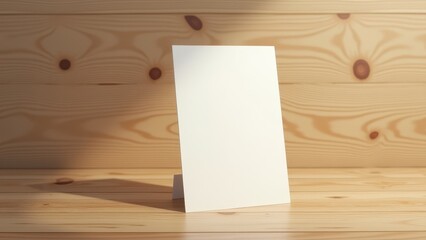 Flyer Mockup with Effects, Embossed and foil-stamped flyer on a wooden table realistic shadow.