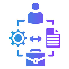 Obraz premium Hiring Process glyph gradient icon