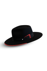 black hat with a ribbon