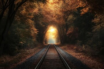 Naklejka premium bright light pierces through a dark tunnel, illuminating the path ahead, symbolizing hope and recovery amidst the uncertainties of life’s journey