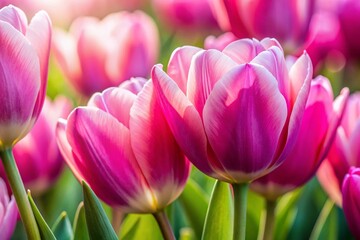 Fototapeta premium Delicate Pink Tulip Macro Photography - Spring Flowers Close Up