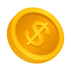 Golden coin cartoon illustration image