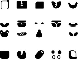 A grid of various icons for use in illustration and editorial content