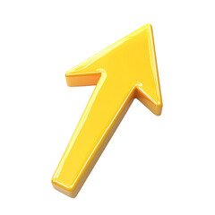 Shiny Yellow 3D Arrow Upward Direction Pointer Growth Success Progress Shiny Golden Symbol Icon Graphic Design Element Digital Rendering Illustration 