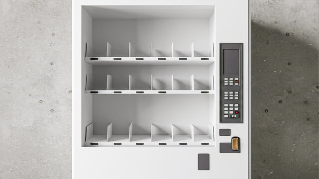 White Empty Vending Machine Mockup