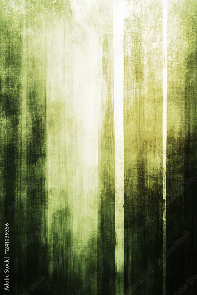 Poster abstract green motion blur background featuring vertical streaks, creating a sense of nature and mov