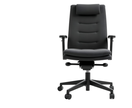 Black office chair isolated on transparent or white background , png