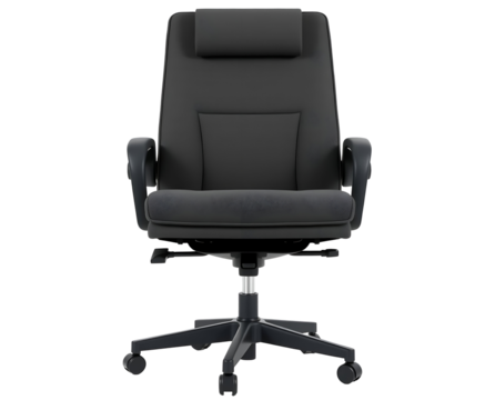 Black office chair isolated on transparent or white background , png