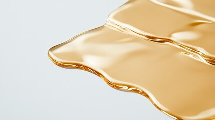 Elegant Abstract molten gold texture with flowing shapes and rippling highlights creating a dynamic and high end luxury design 