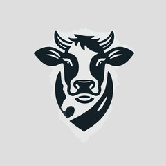 Cool and dashing cow head logo