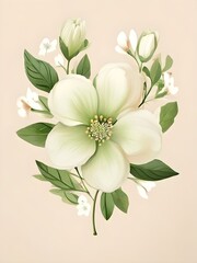 Fototapeta premium whimsical wallpaper illustration of a heart-shaped flower in pastel hues