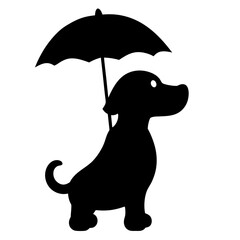 dog with umbrella vector