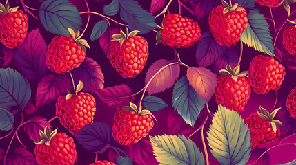 A raspberry-themed design with strong contrasting elements and bright hues, offering a vibrant and striking visual appearance.