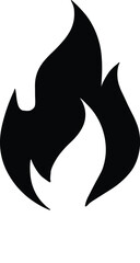 black and white fire icon