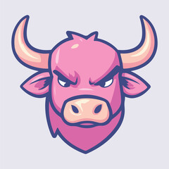 Angry bull stand in floor vector illustration