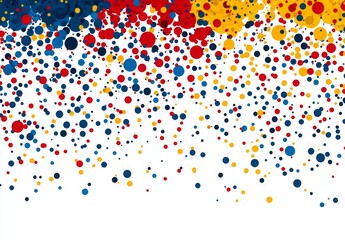 Colorful Dots and Circles on a White Background