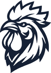 head of a rooster mascot logo, Rooster mascot sport logo design