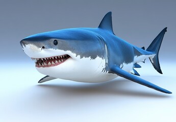 3d model of a large marine animal, rendered in a pixelated style, positioned on a light gray background. The animal's body is primarily a mix of dark