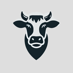 Cool and dashing cow head logo