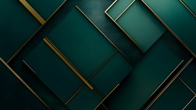 A refined emerald green design with soft gradients, geometric accents, and metallic highlights, ideal for luxurious branding and high-end marketing visuals.