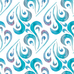 Seamless watercolor abstract pattern. Hand-drawn illustration for fabric, wrapping paper. decoupage, fabrics and etc



