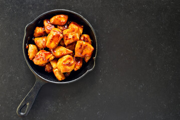 Easy teriyaki chicken in cast iron pan