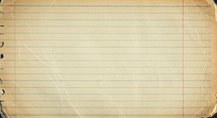 Naklejka premium Vintage lined notebook paper background with textured edges and subtle aging