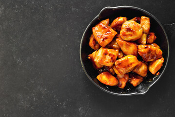 Easy teriyaki chicken in cast iron pan