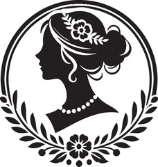 cameo silhouette with flowers