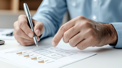 Hands Reviewing Feedback with Checkboxes on Paper Document