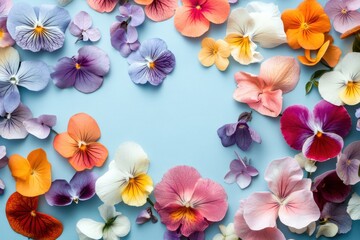 Vibrant pansies in a colorful floral arrangement.
