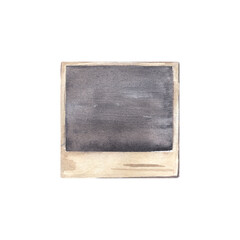 Watercolor illustration of an isolated photograph on a white background. A memorable photo. The frame of the photo. Valentine's Day 80's. A polaroid photo frame. Suitable for postcards, and stickers.