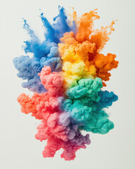 Obraz premium Vibrant explosion of colorful smoke in pastel shades creating airy effect