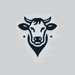 Cool and dashing cow head logo