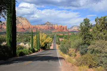 Sedona Dramatic Perspective of Road and Red Rock Formation