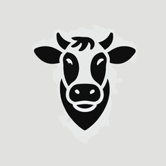 Cool and dashing cow head logo