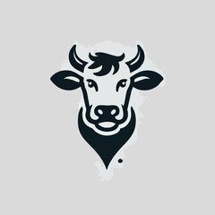 Cool and dashing cow head logo