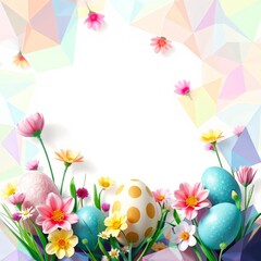 Obraz premium Geometric Easter Doodle Art: Vibrant Shapes and Patterns