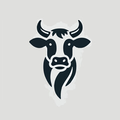 Cool and dashing cow head logo