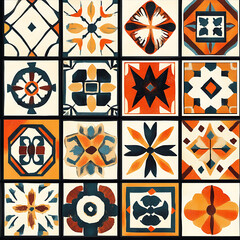 Carpet or tile patterns for interior decoration