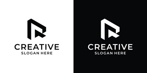 Abstract initial letter R logo design vector