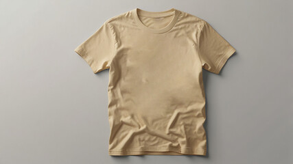 Cream t-shirt mockup on white background, t-shirt mockup template design