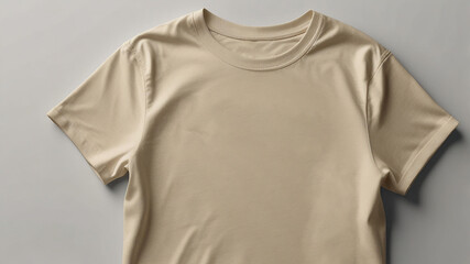 Cream t-shirt mockup on white background, t-shirt mockup template design