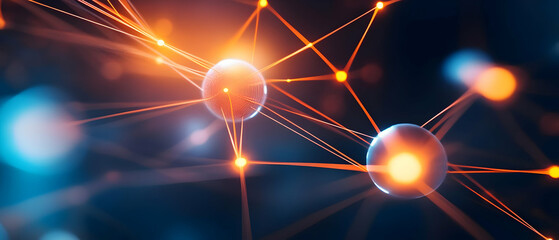 Abstract representation of molecular connections and interactions, depicting the beauty of science and technology.