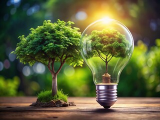 Eco-Friendly Innovation: Lightbulb Tree Growth Strategy Transformation