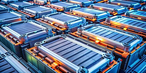Electric Vehicle Battery Pack Close-Up: High-Capacity Energy Storage for Sustainable Transportation