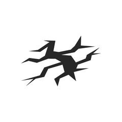 Elements Cracks and surface cracks in the ground